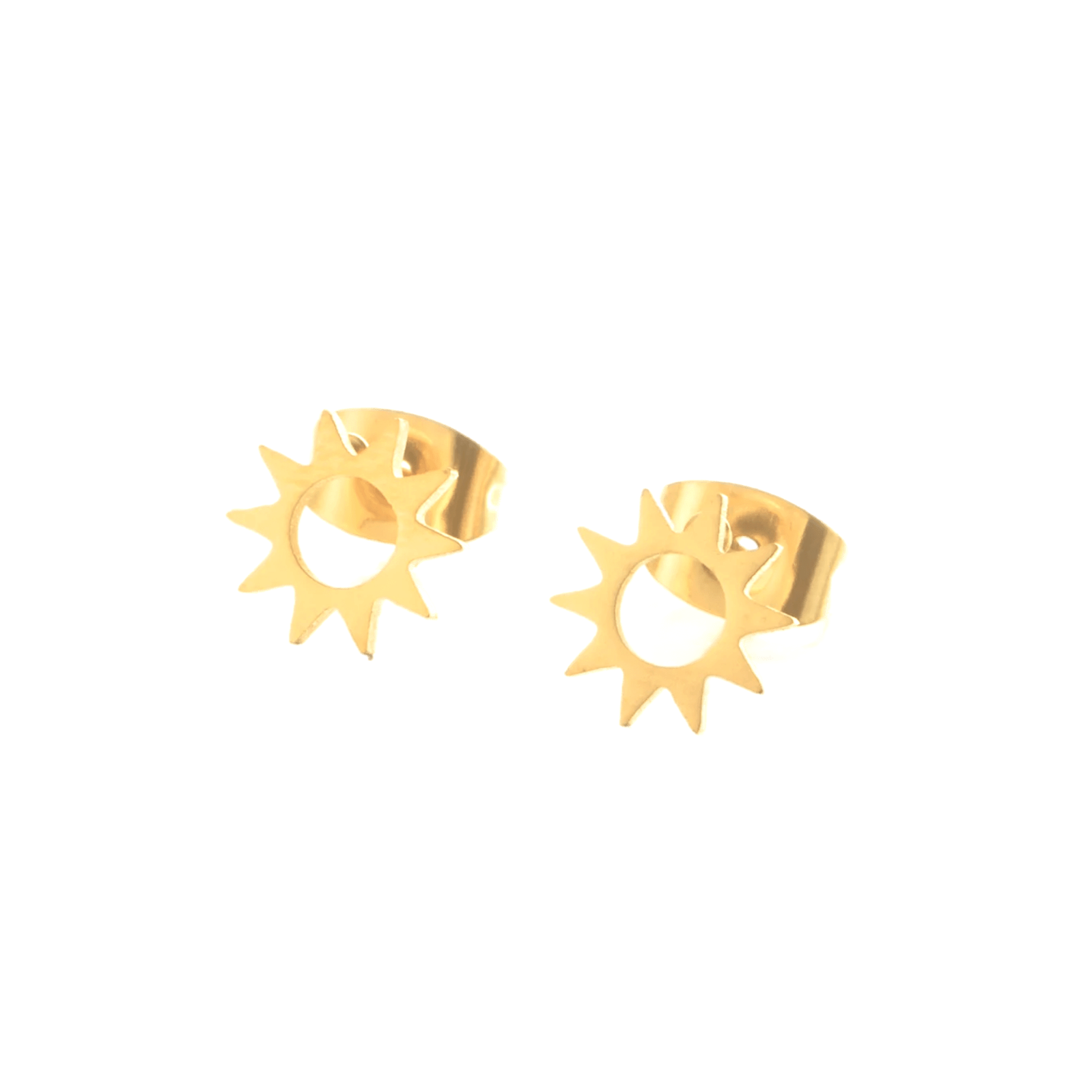 Boucles d'oreilles acier or étoile soleil. Détails produit : Couleur or. Acier doré.  Version couleur argent
