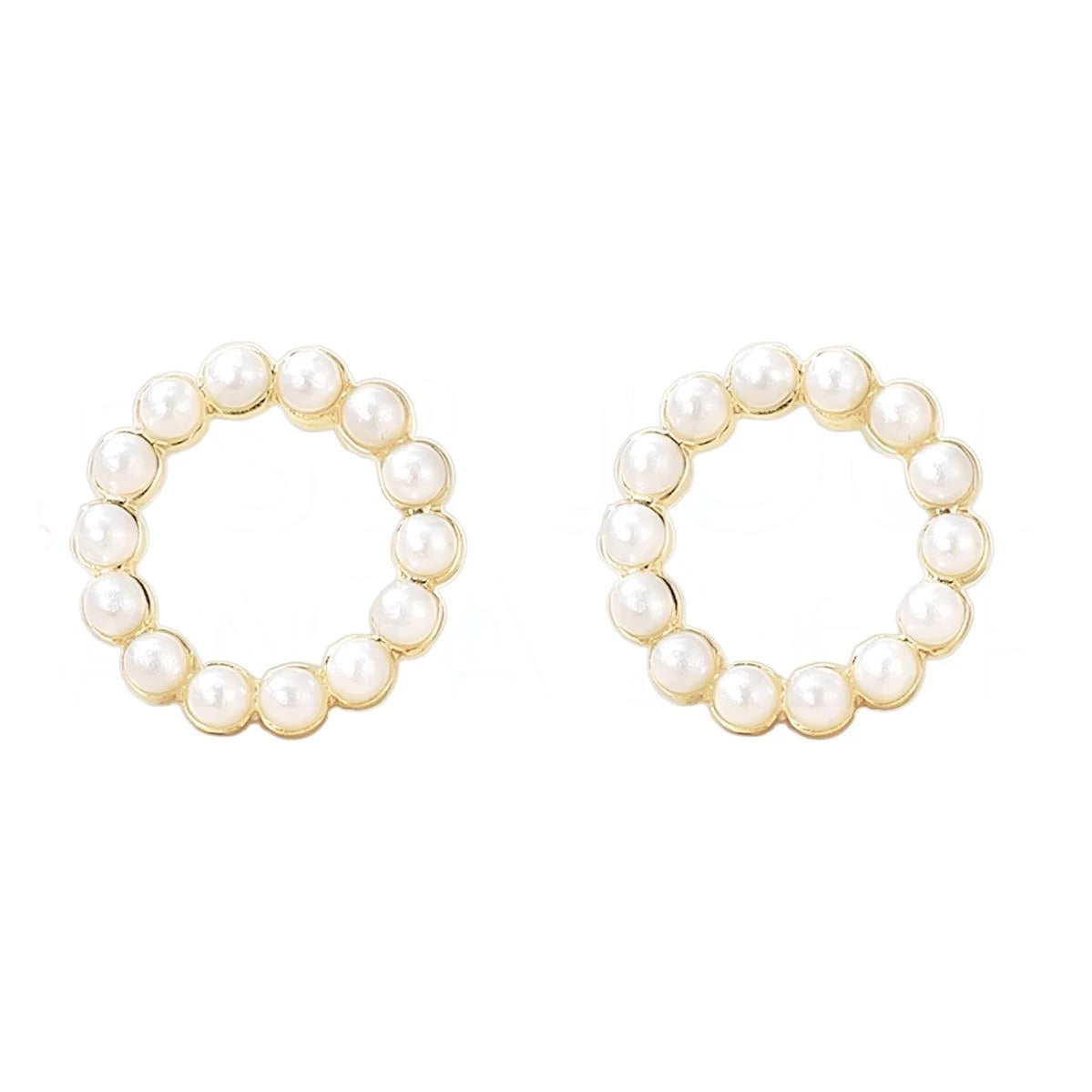 Boucles d'oreilles or anneaux perles 
