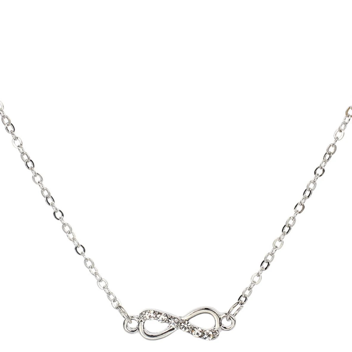 Collier argent infini strass 