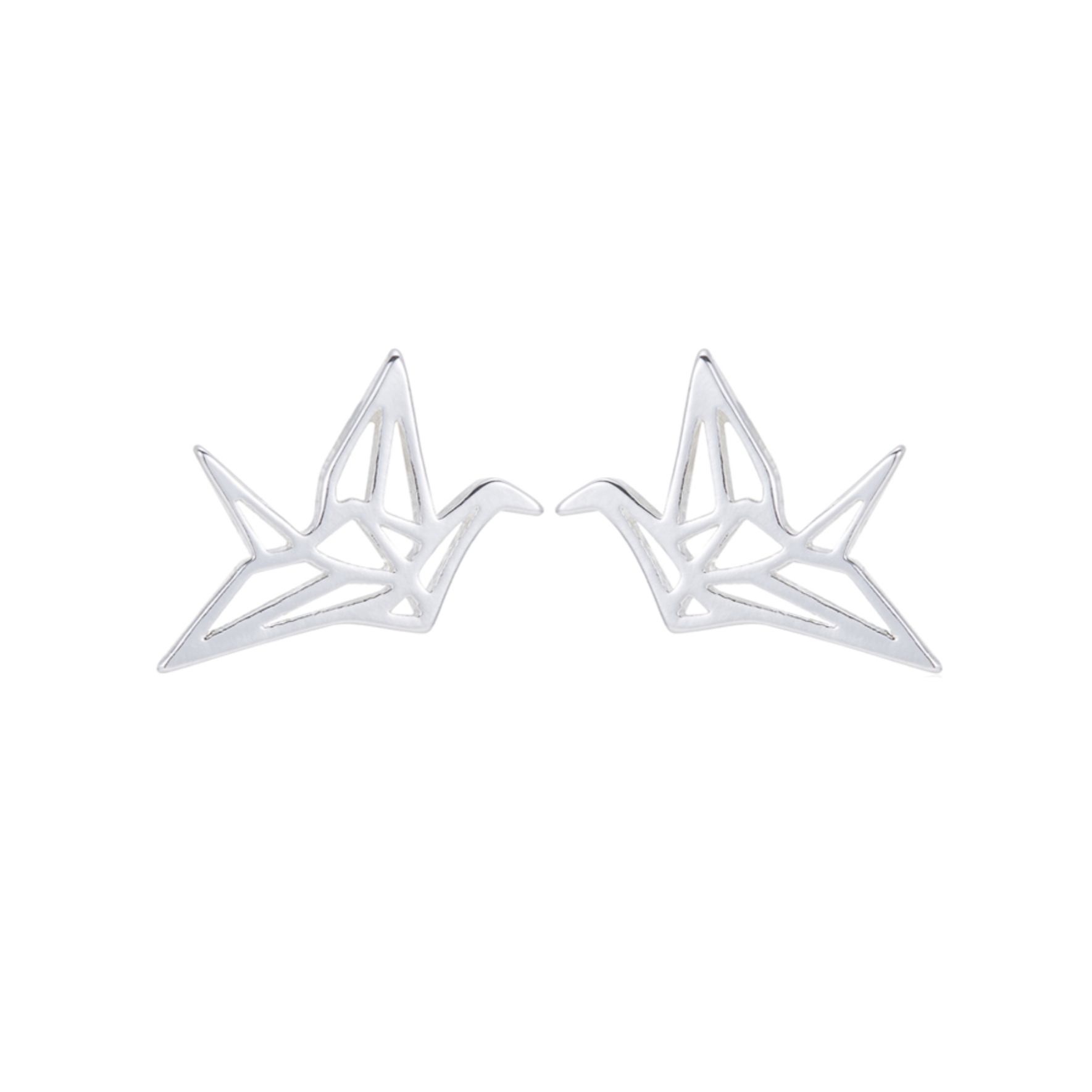 Boucles d'oreilles acier argent cygne de la paix origami. Détails produit : Couleur argent. Acier inoxydable argenté. Petits cygne de la paix argentés.  Version couleur or