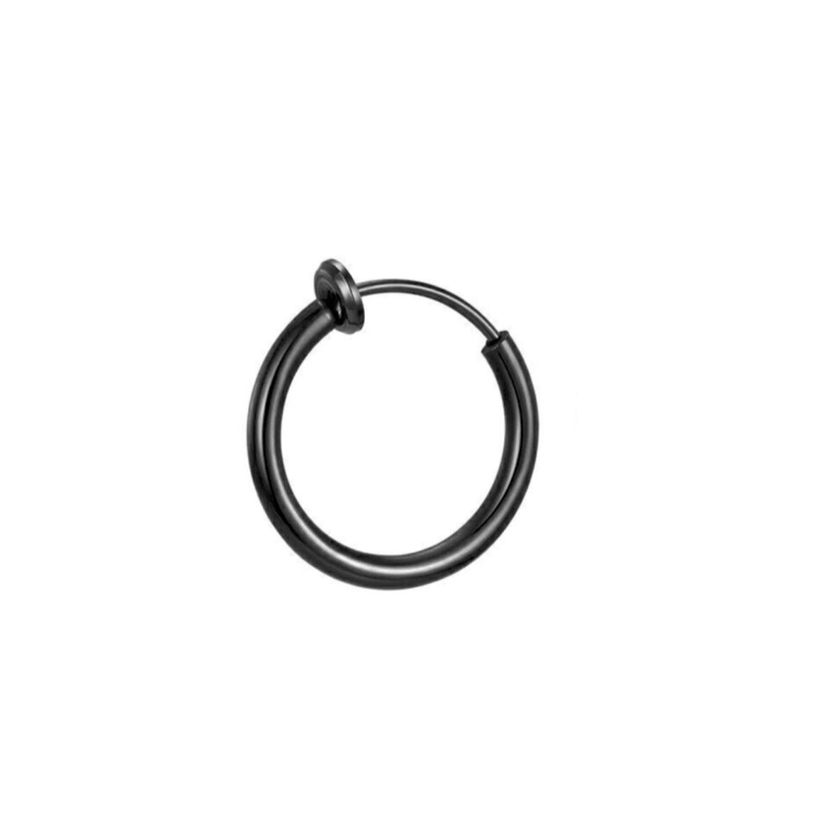 Faux piercing anneau de nez acier 316L chirurgical noir. Détails produit : Acier 316 chirurgical noir.