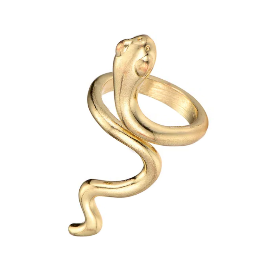 Bague dorée long serpent doré. Détails produit : Couleur or. Métal doré. Bague ouverte (taille ajustable).