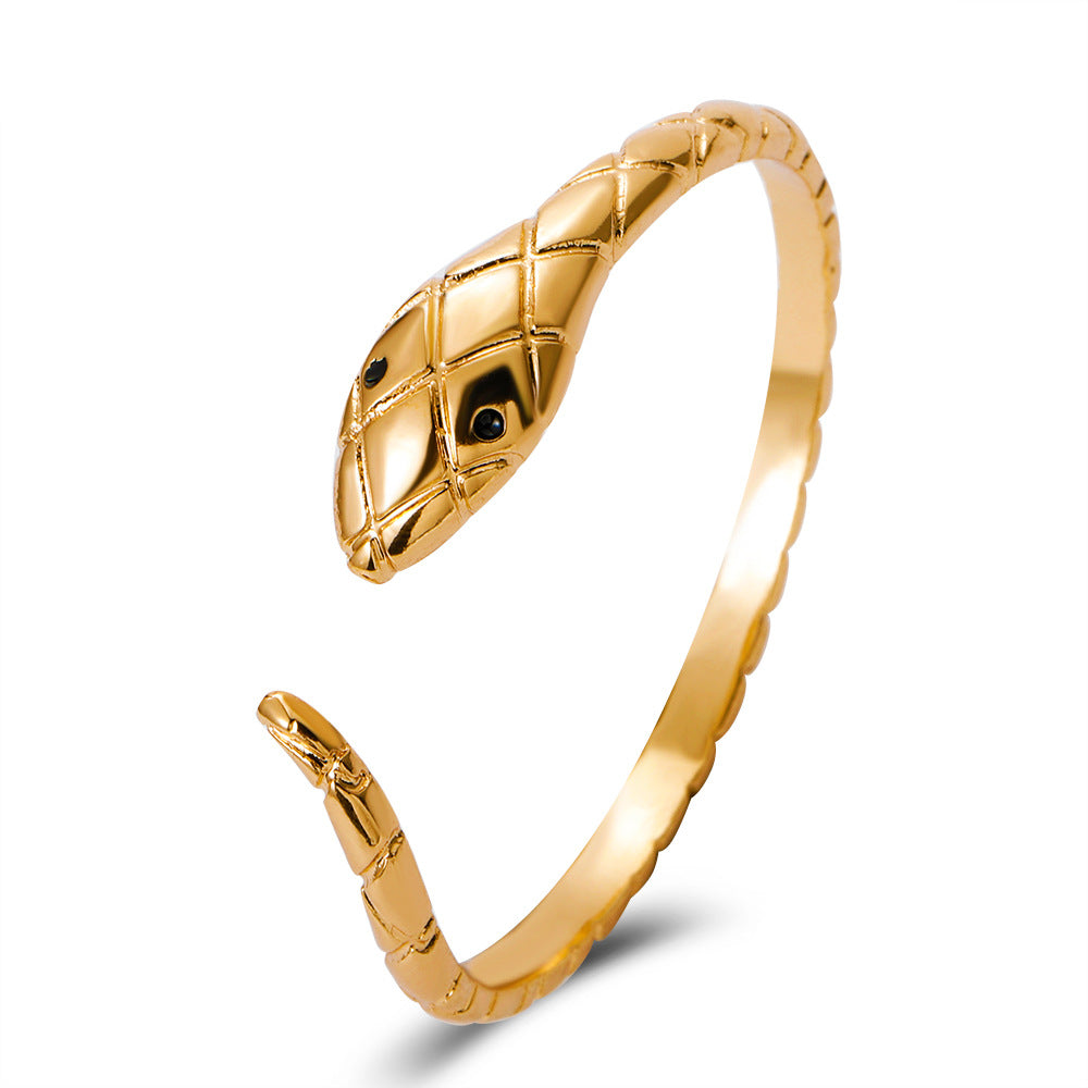 Bracelet doré serpent doré. Détails produit : Couleur or. Métal doré. Serpent doré.